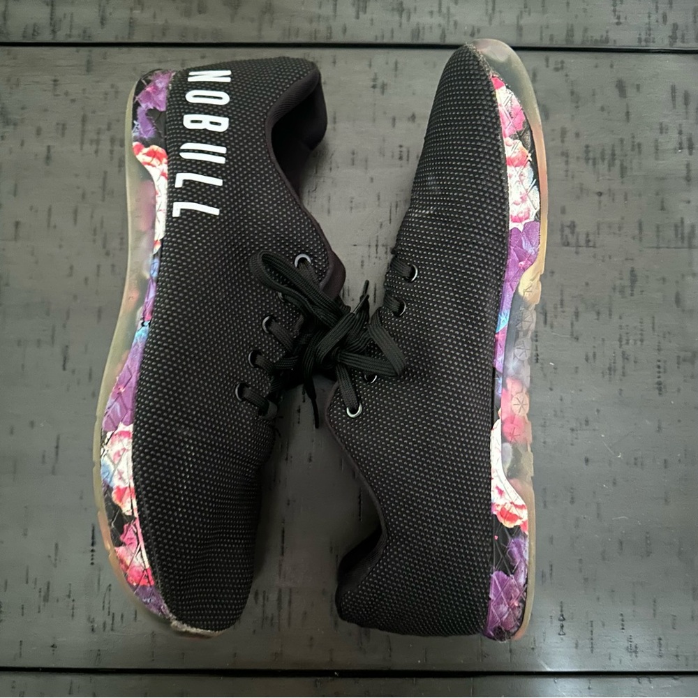 NoBull Men’s Black and Floral Trainers - Picture 2 of 7